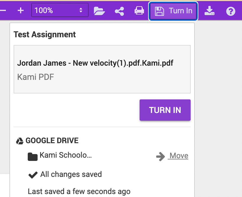 how to submit kami assignment in schoology